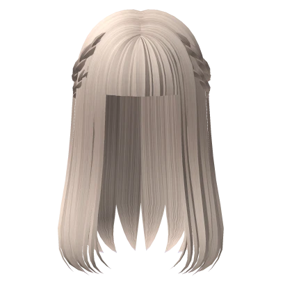 Platinum KPOP Braided Princess Hair Roblox item thumbnail