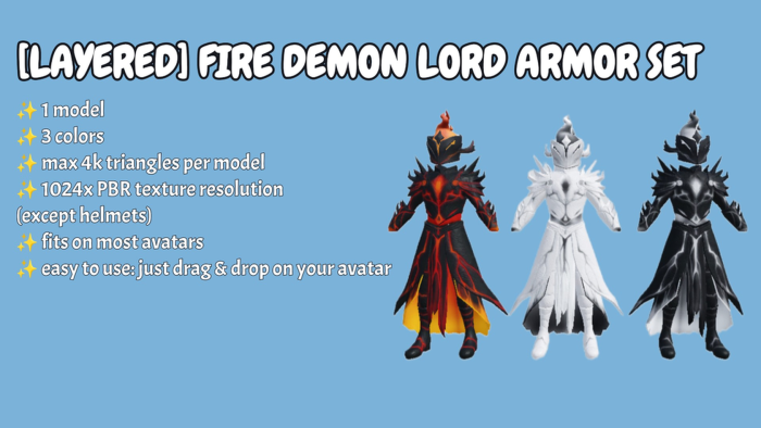 [Layered] Fire demon lord armor set preview 1