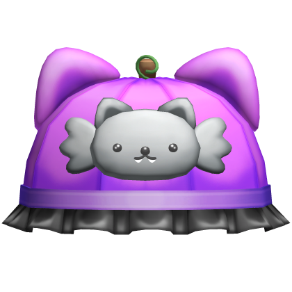 ♡ : cute purple bat kitty pumpkin bucket hat