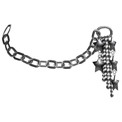 1.0 Silver Star Y2K Emo Goth Metal Waist Chain