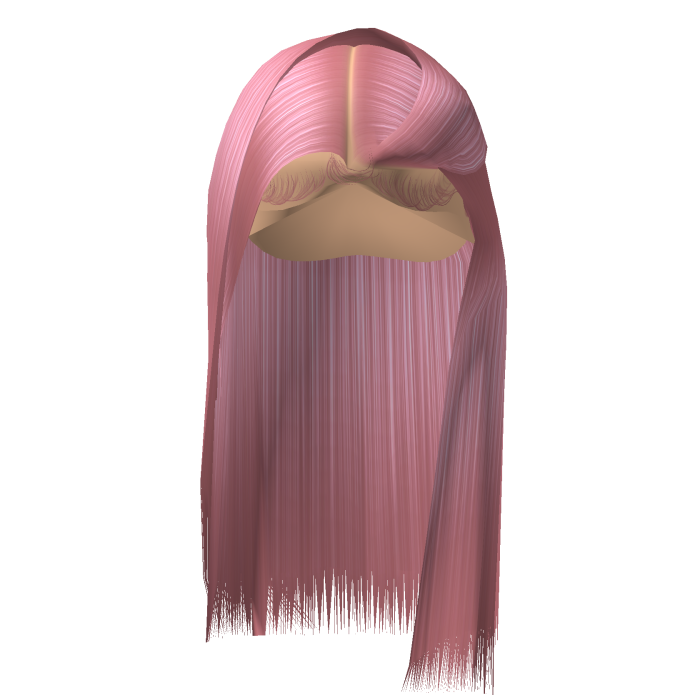 Straight Middle Part Flip Over | Pink