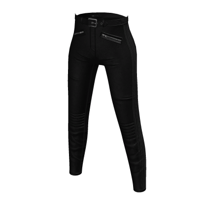 Black Leather Biker Pants