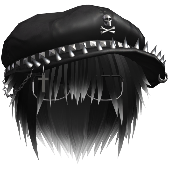 Vkei Emo Black & White Messy Hair /w Spiky Hat