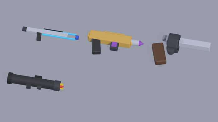 Low Poly Gun Pack Guns Rifles Pistols Sci-Fi preview 9