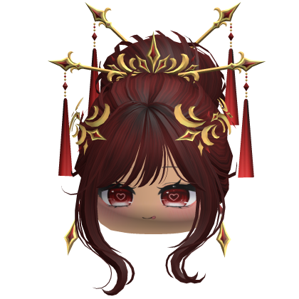 Elegant Traditional Empress Bun (Dark Red)