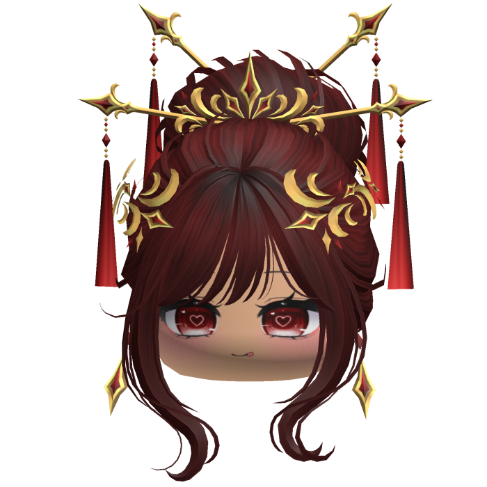 Elegant Traditional Empress Bun (Dark Red)