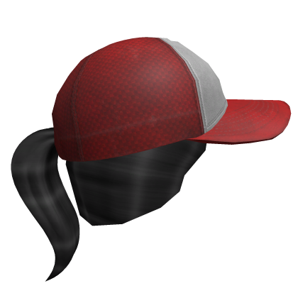 Ponytail w Trucker Cap Red Roblox item