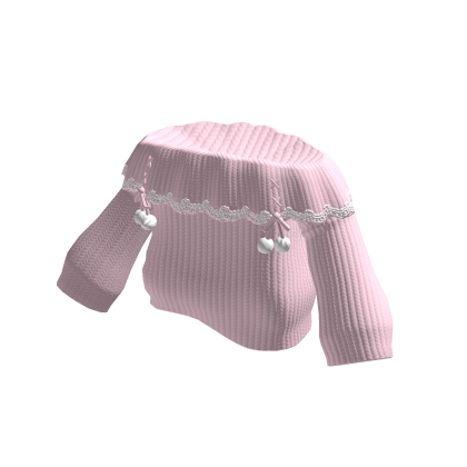 🍀Oversized Off Shoulder pompom Sweater (Pink) thumbnail
