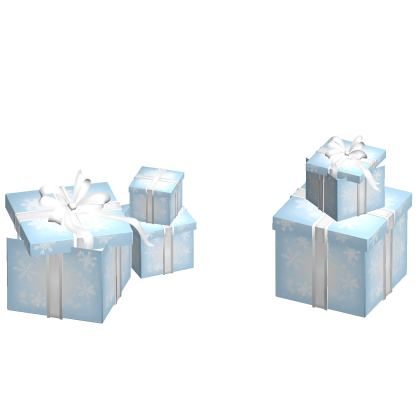Christmas presents on ground - Blue
