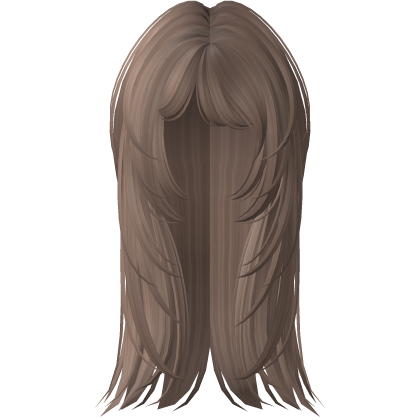 layered anime moe emo messy long hair (milk brown) Roblox item