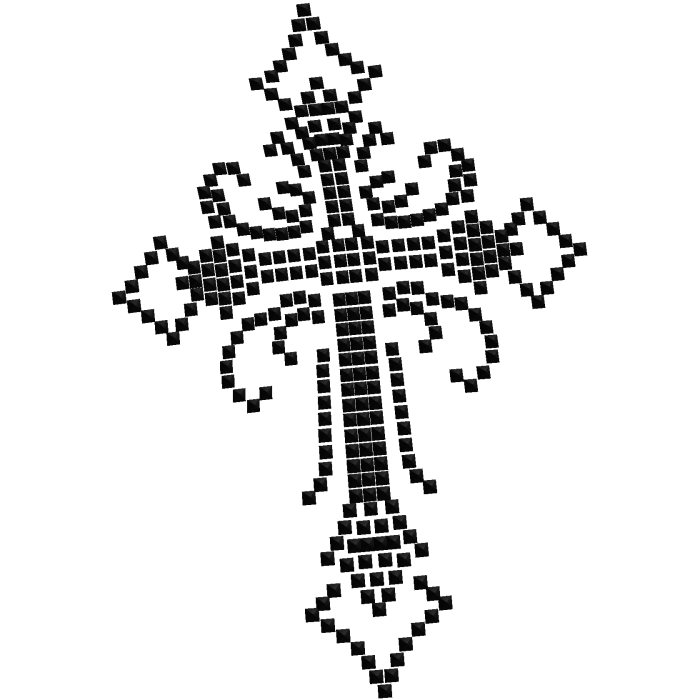 2000s rhinestone emo scene studded cross black