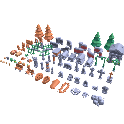 Low Poly Grave Yard Kit
