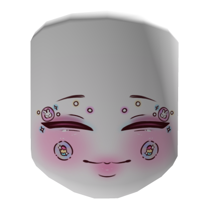 Kawaii Pink Dotted Sparkle Doll Joyful Face Roblox item