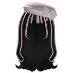 [VELYBDAY] Cute Anime Black Pink Hair w Pink Beret