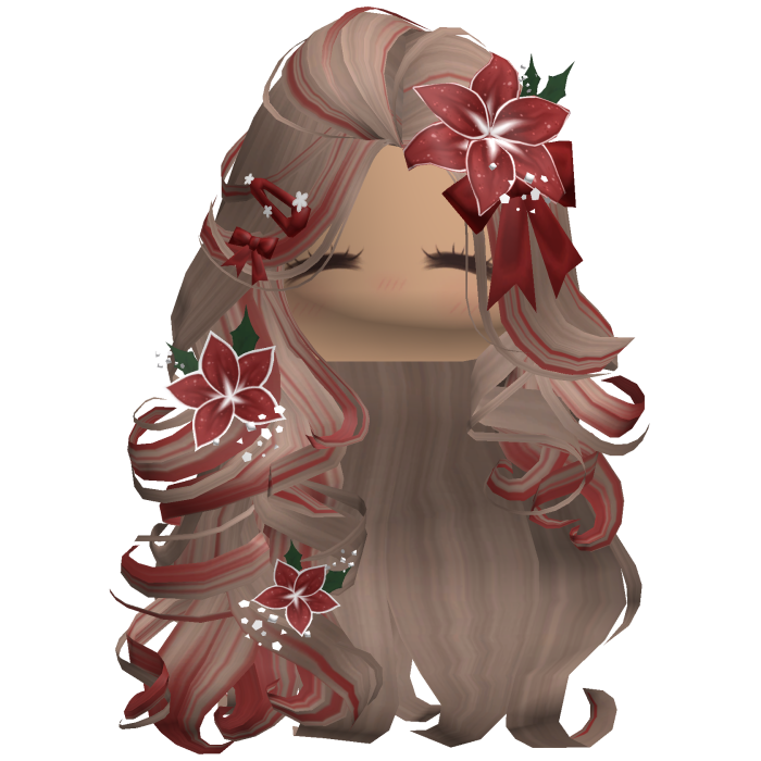 ♡ Christmas Blowout w/ Flowers (Brown & Red)