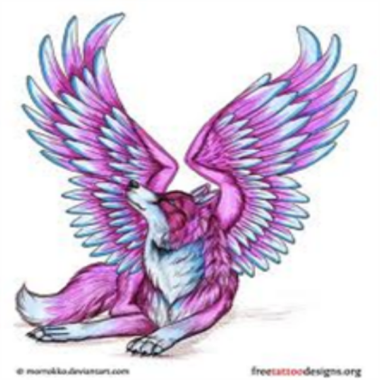 Pink Wolf With Wings Roblox decal