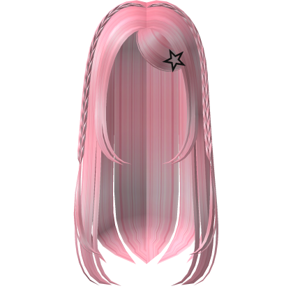 Y2k Pink Hair w/ Star Hairclip Roblox item