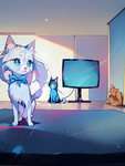Meow meow woof woof cats and Huskies!