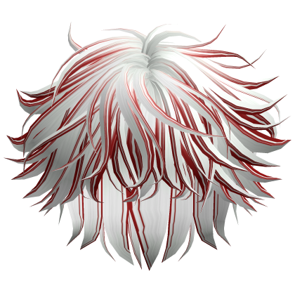 Stylish Messy Boy Hair (White n Red) Roblox item