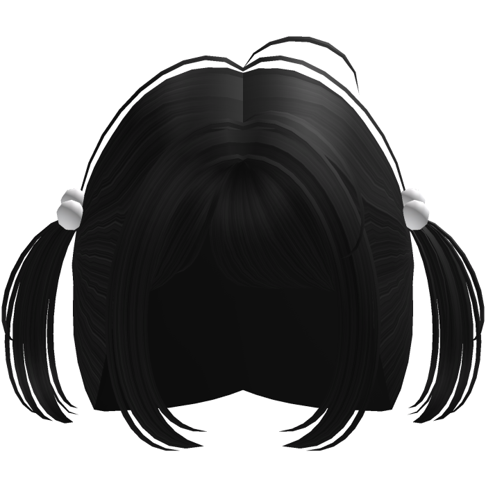 kawaii pigtails hair in black