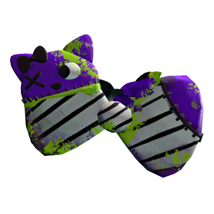  zombie cat gyaru scene halloween big bow purple