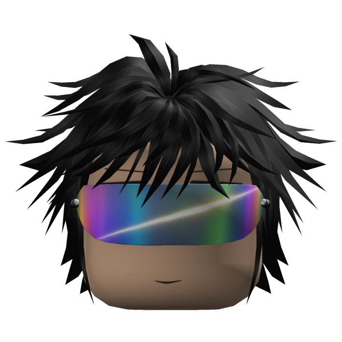 Spiky Anime Hair w/ Visor (Black)