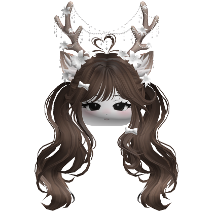 Ethereal Christmas Fairy Fawn Pigtails w/ Antlers