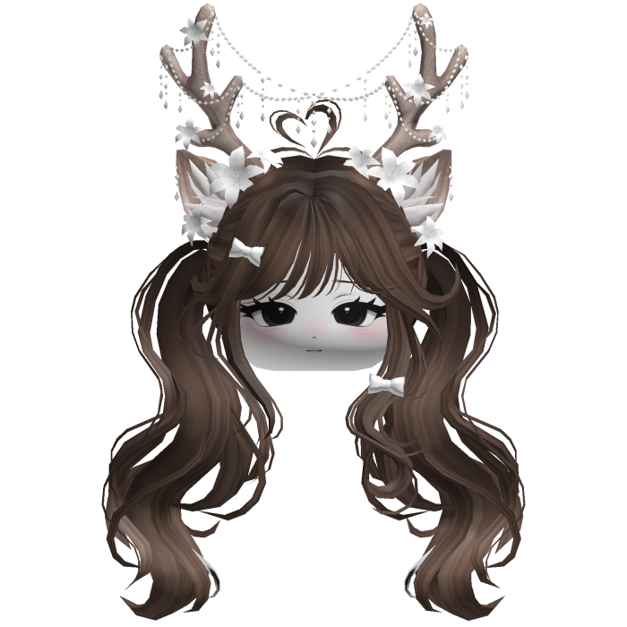 Ethereal Christmas Fairy Fawn Pigtails w/ Antlers
