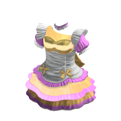 Maid Dress | White, Yellow & Pink thumbnail