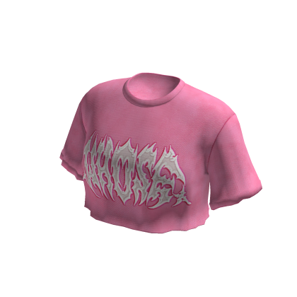 pink cyber loose crop top tee shirt