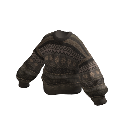 Oversized Knitted Granpa Sweater Brown