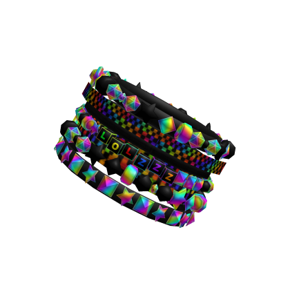 Rainbow LOL Emo Scene 2000s Layered Bracelet