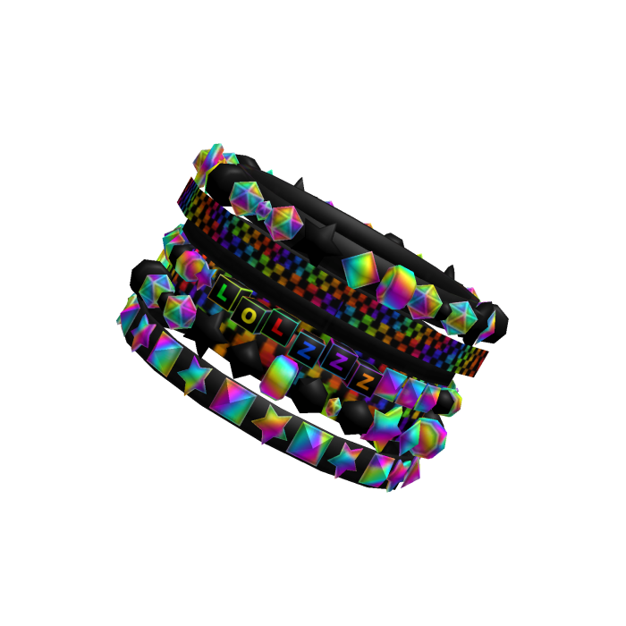 Rainbow LOL Emo Scene 2000s Layered Bracelet