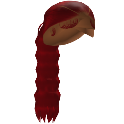 Red V Part Low Crimped Ponytail
