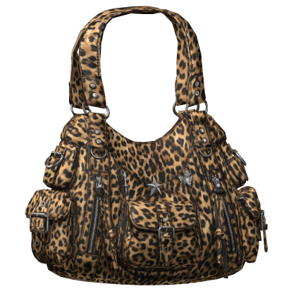 (3.0) Gyaru Leopard Y2K Grunge Leather Handbag
