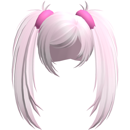 pink thick messy scene tied pigtails Roblox item