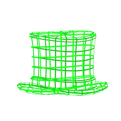 Green Hacker Wireframe Top Hat Roblox item