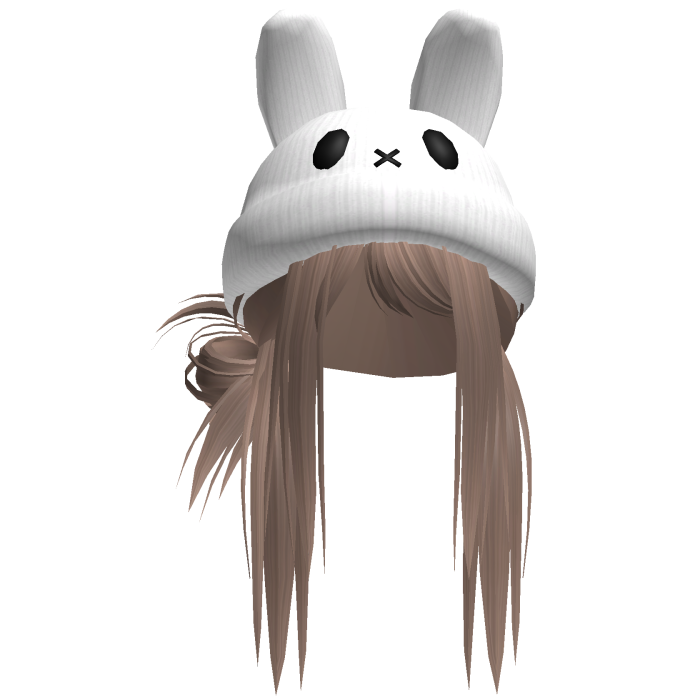 Moe Messy Girl Hair W/ Bunny Hat  Milktea