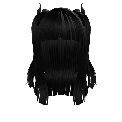 Liz-kyun Rizu Horns Twin Tails Black Roblox item