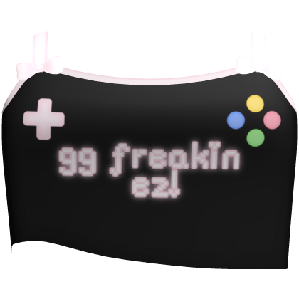 ɞ ˓ ︵ cute gg ez gamer girl top in Black Roblox item