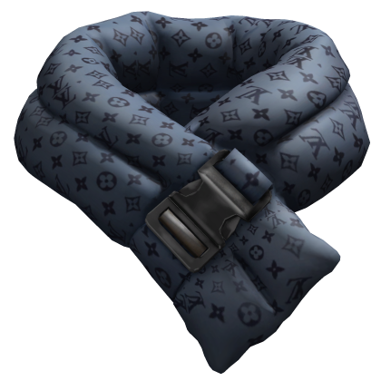 Blue LV Designer Puffer Scarf