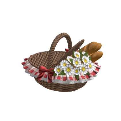 Cottage Picnic Basket Red Dark Brown