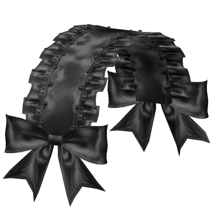 black coquette ruffled angelic headdress