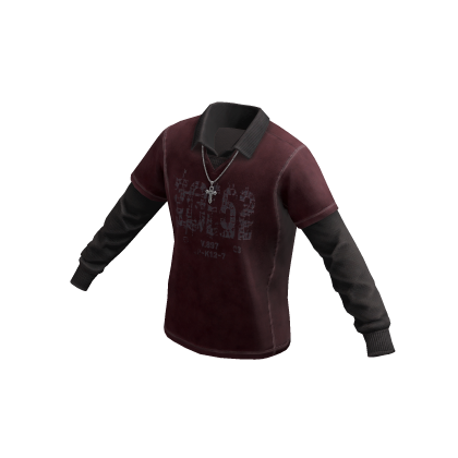 Grunge 52 Polo w/ Long Sleeve & Chain (Red)