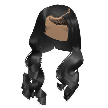 Willow Curly Side Part Black Roblox item