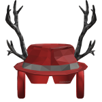 Shiny Red Fedora+Headphones+Shades+Antlers
