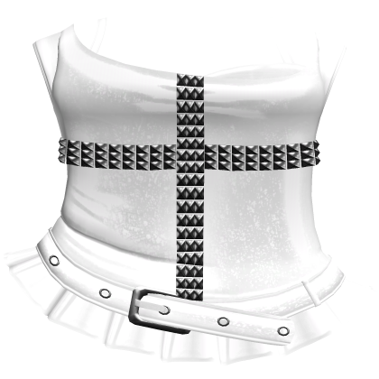 ♡ kawaii white studded dress w ruffled skirt