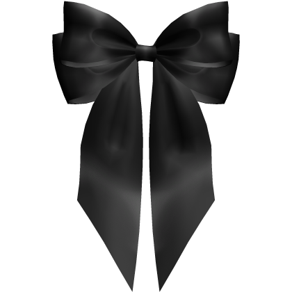 Satin Black Luxe Back Hair Bow Ribbon Roblox item