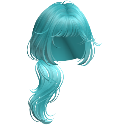 Wispy Wolfcut Side Ponytail Ocean Blue