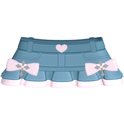 🤍 cutecore doll cross jean skirt blue